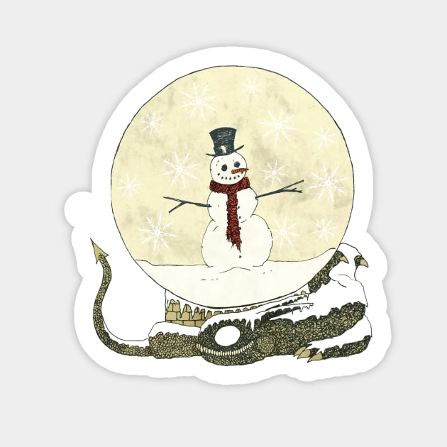 Dragon & Snowglobe Sticker by djrbennett